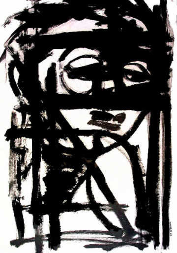 Tras la celosia - 100x70cm - Óleo Papel - 2004.